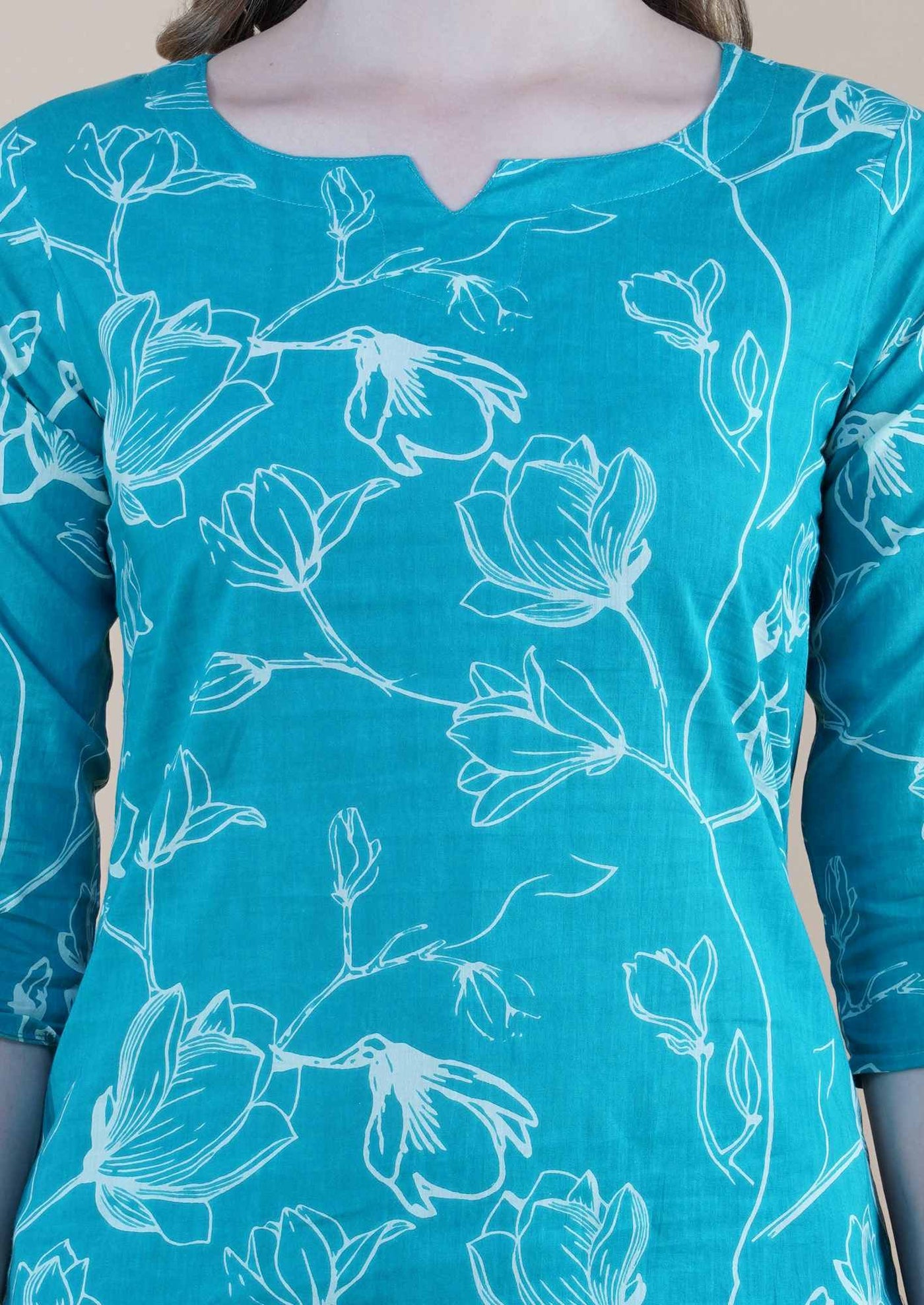 Turquoise Petal Dream Cotton Loungewear