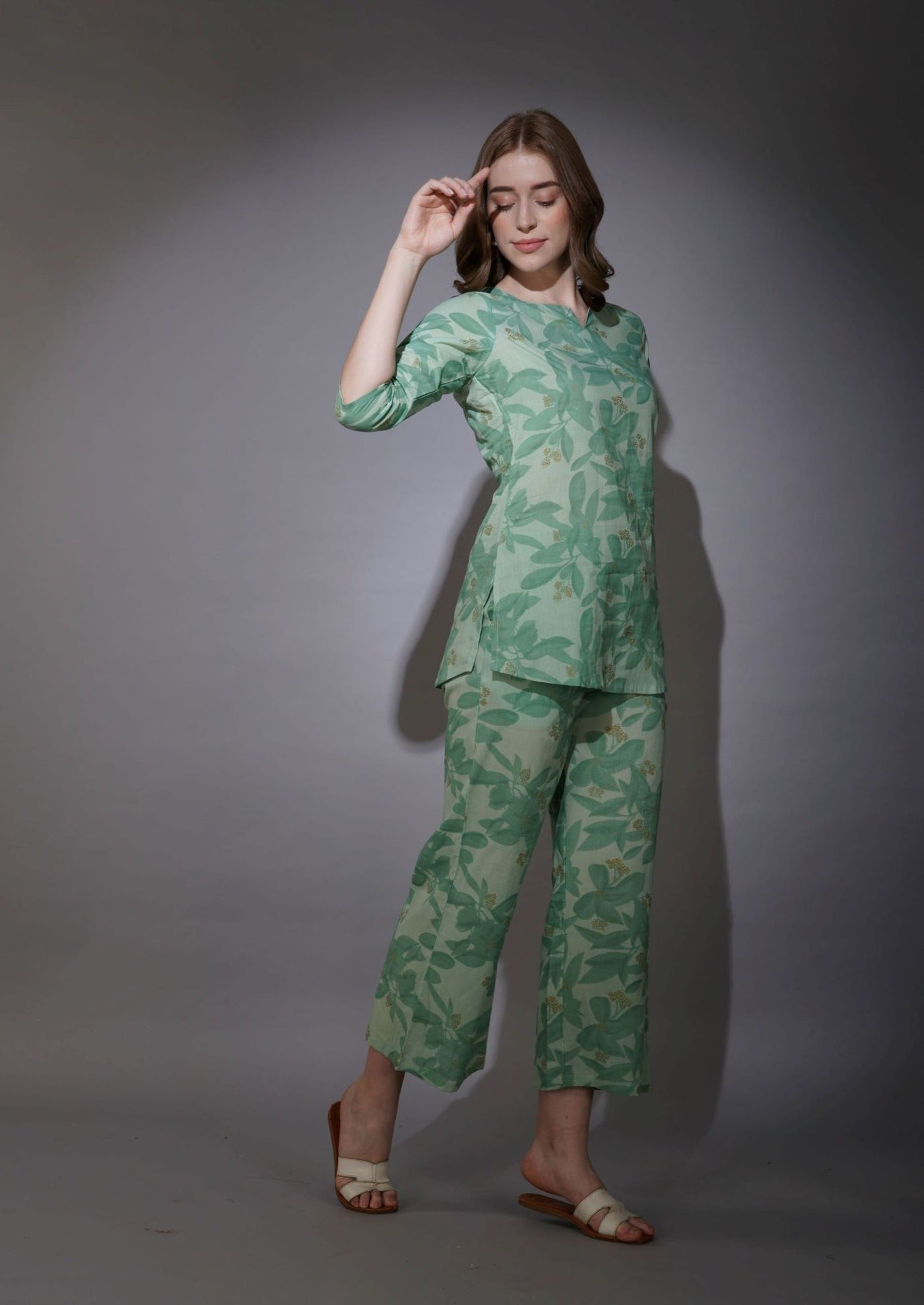 Minty Blooms Green Loungewear Set