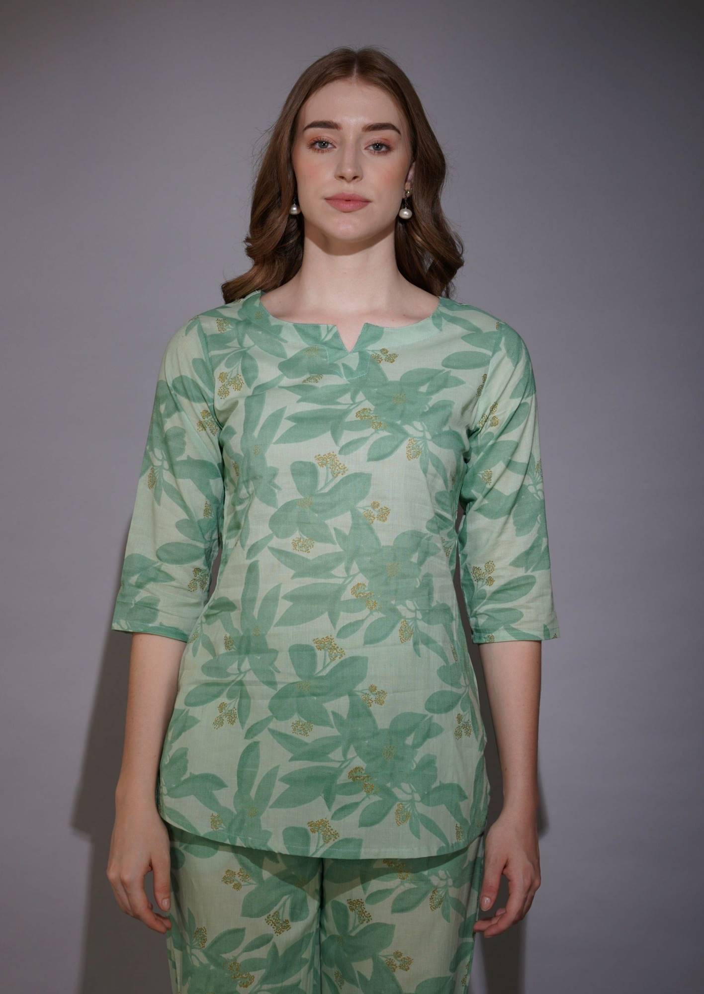 Minty Blooms Green Loungewear Set