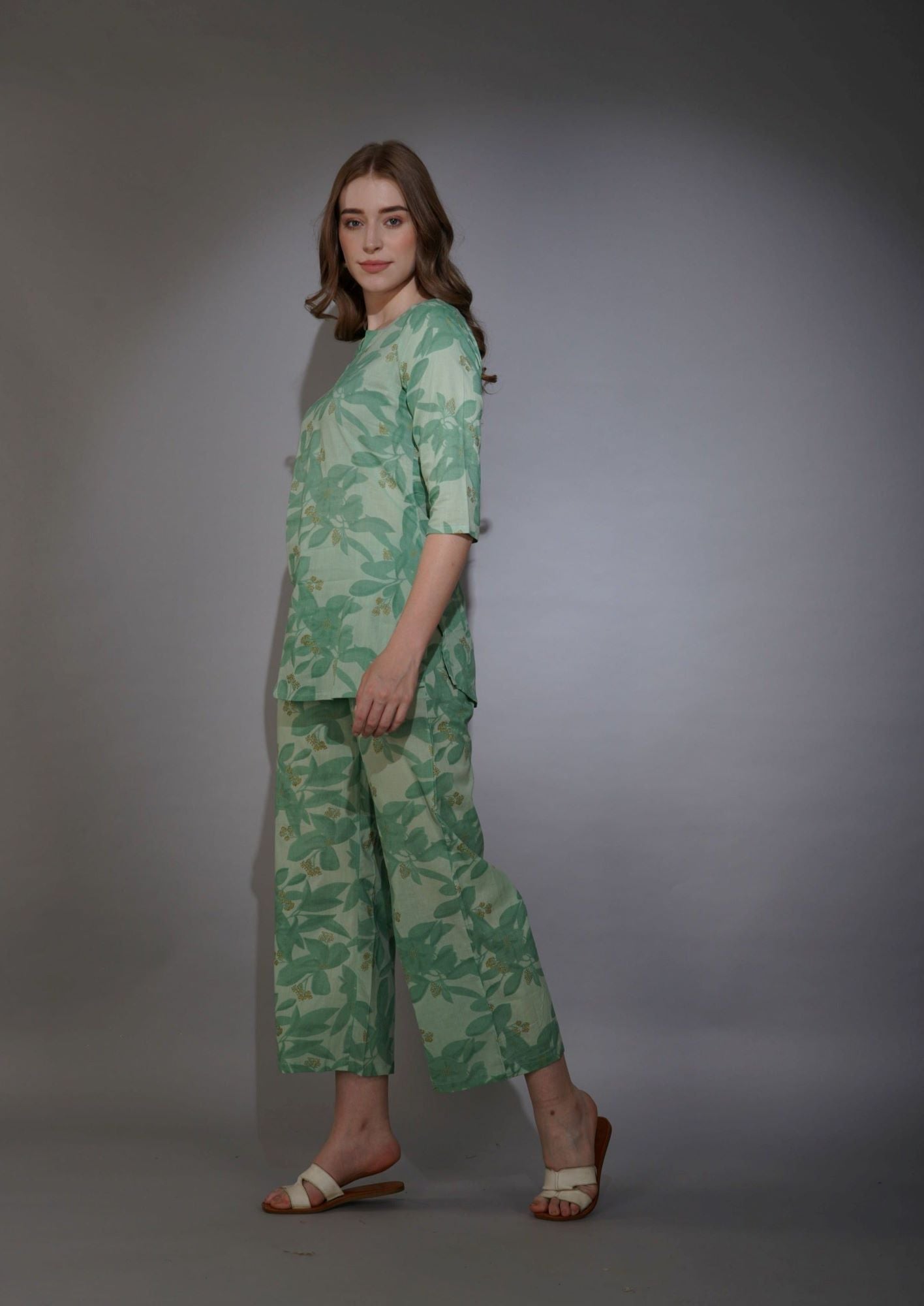 Minty Blooms Green Loungewear Set