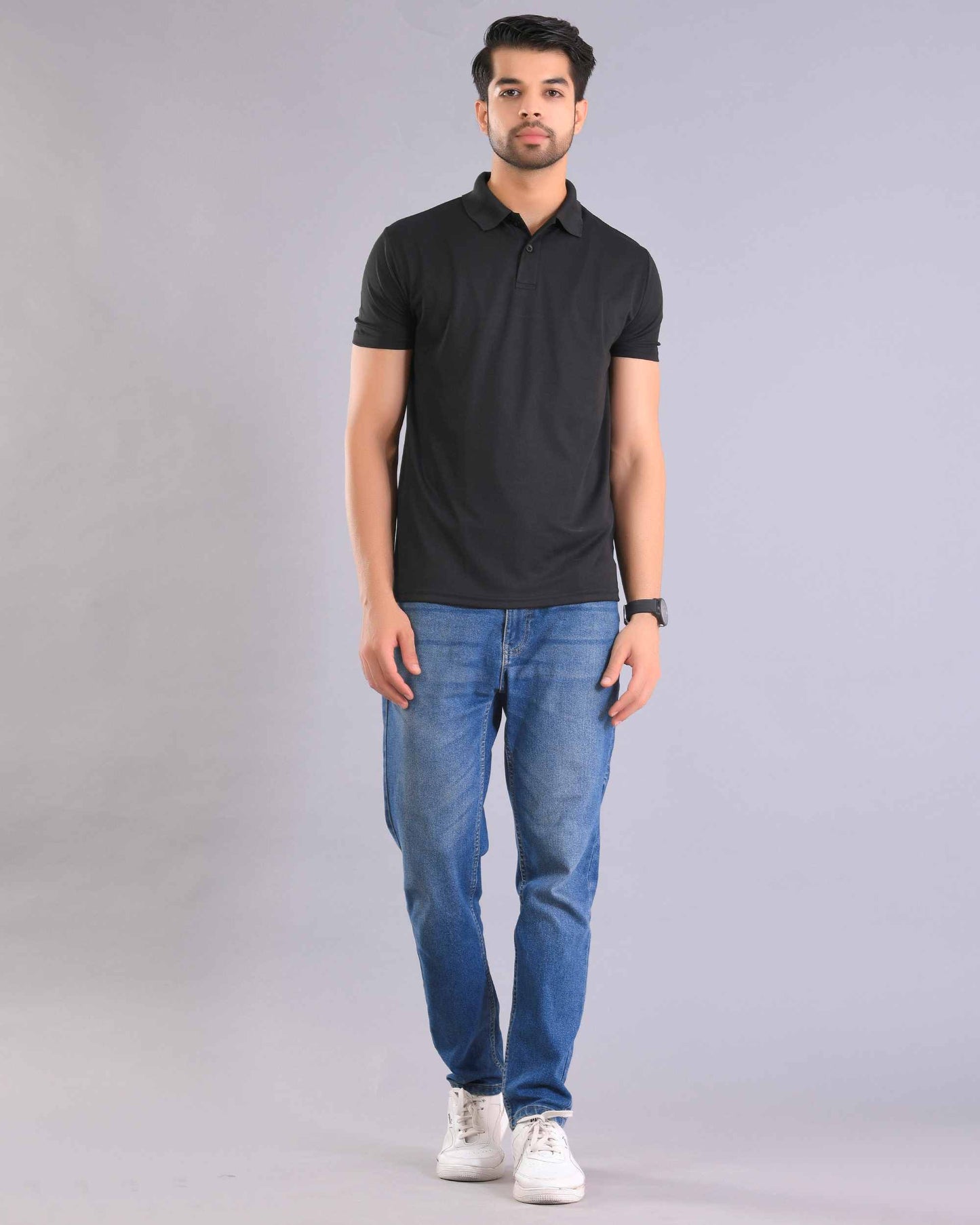 Dry Fit Black Polo T-Shirt