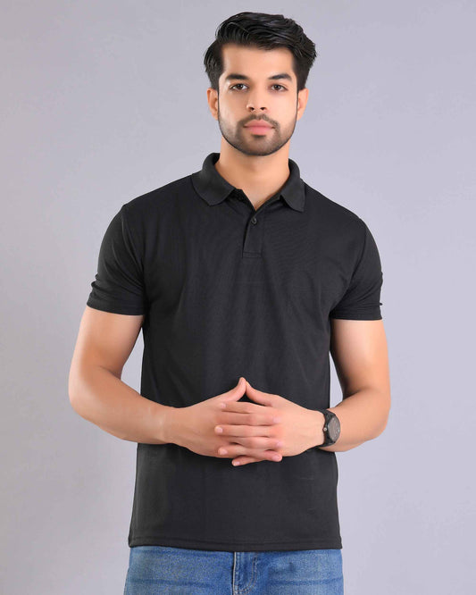 Dry Fit Black Polo T-Shirt