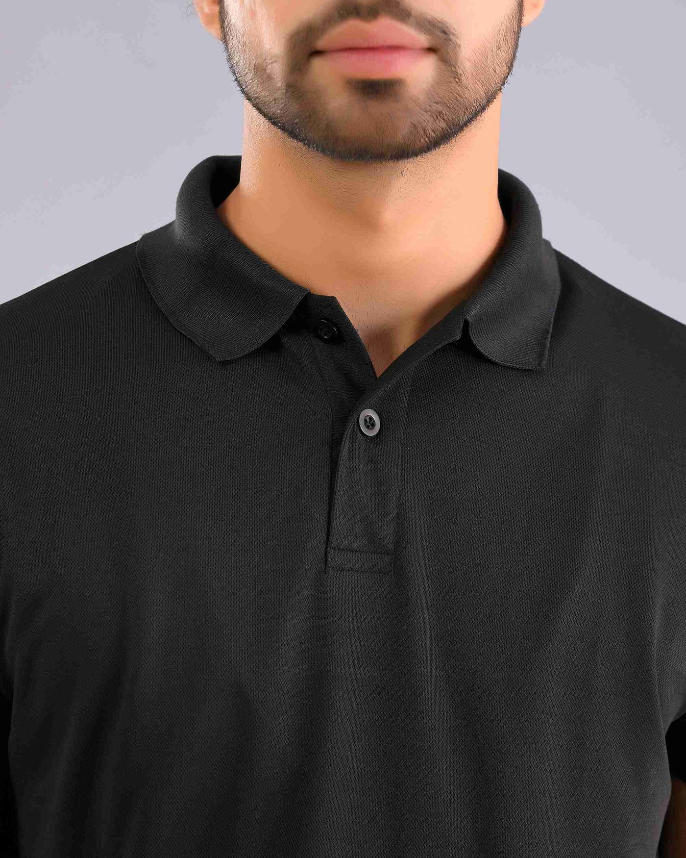 Dry Fit Black Polo T-Shirt