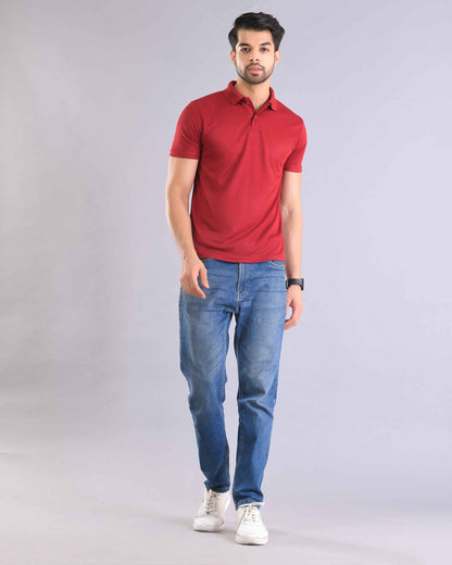 Dry Fit Maroon Polo T-Shirt