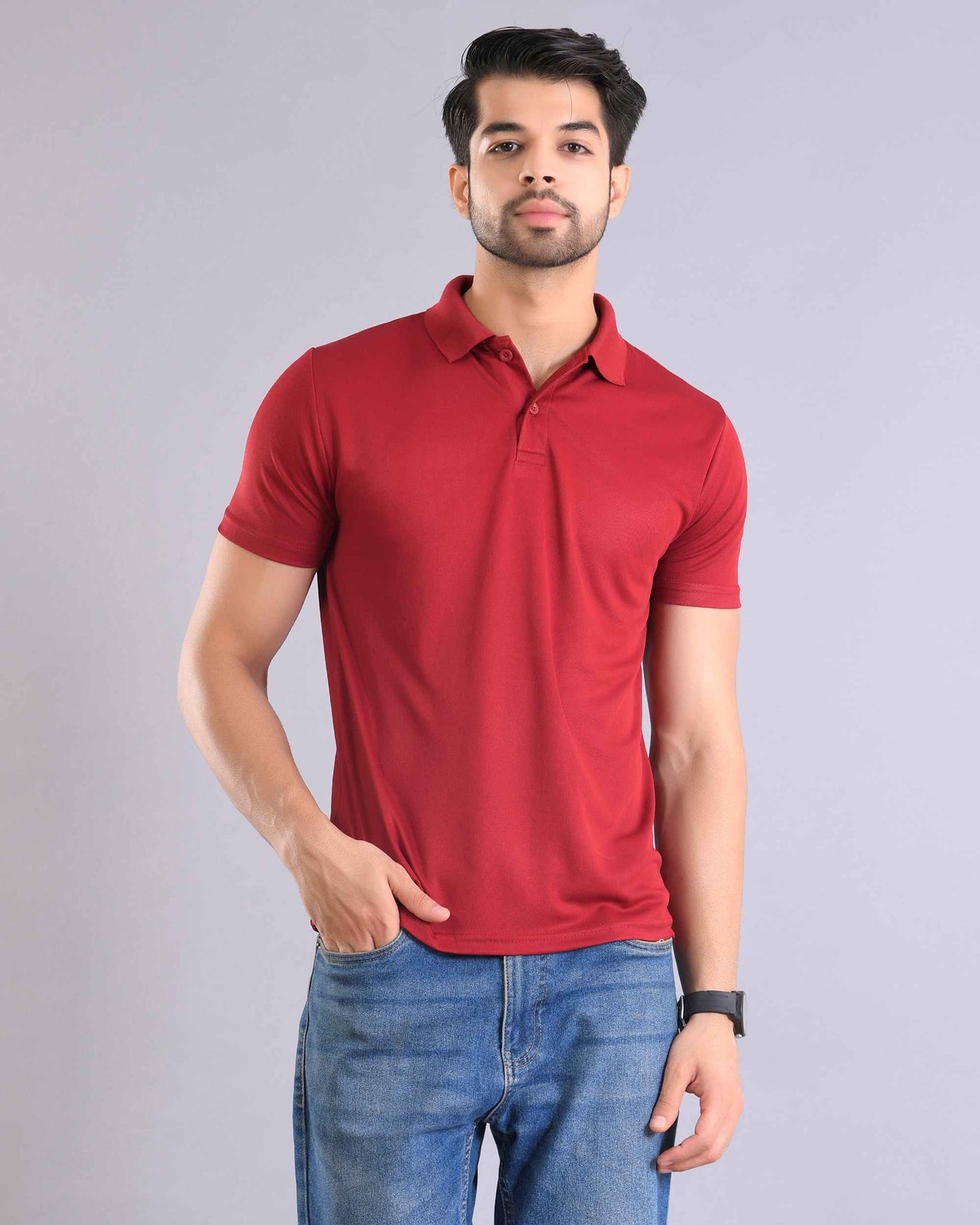 Dry Fit Maroon Polo T-Shirt