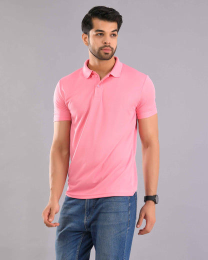 Dry Fit Pink Polo T-Shirt