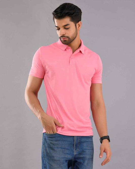 Dry Fit Pink Polo T-Shirt