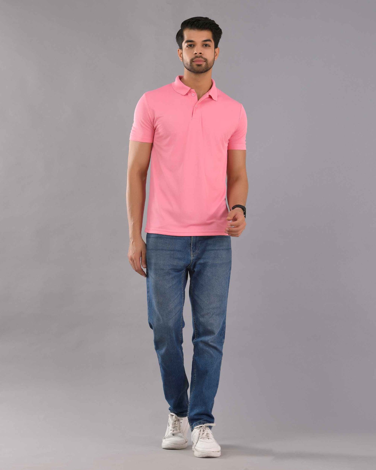 Dry Fit Pink Polo T-Shirt