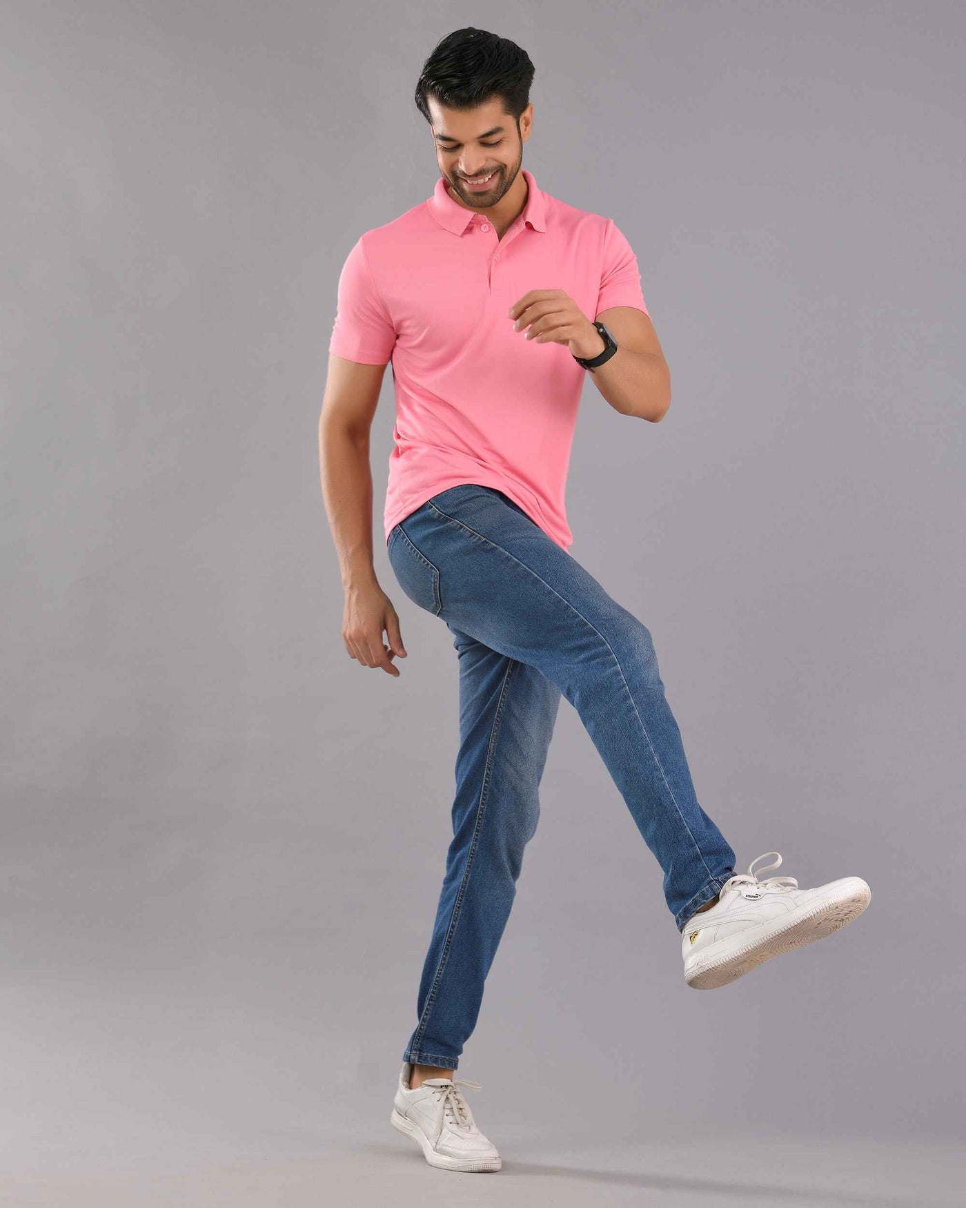 Dry Fit Pink Polo T-Shirt