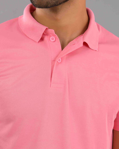 Dry Fit Pink Polo T-Shirt