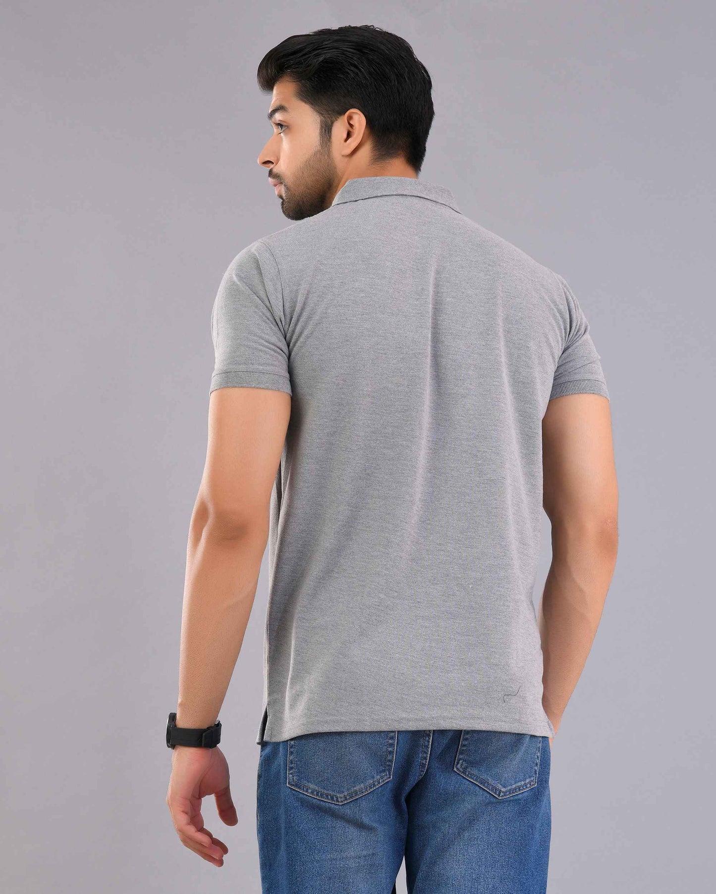 Wevaste Grey Melange Polo T-Shirt