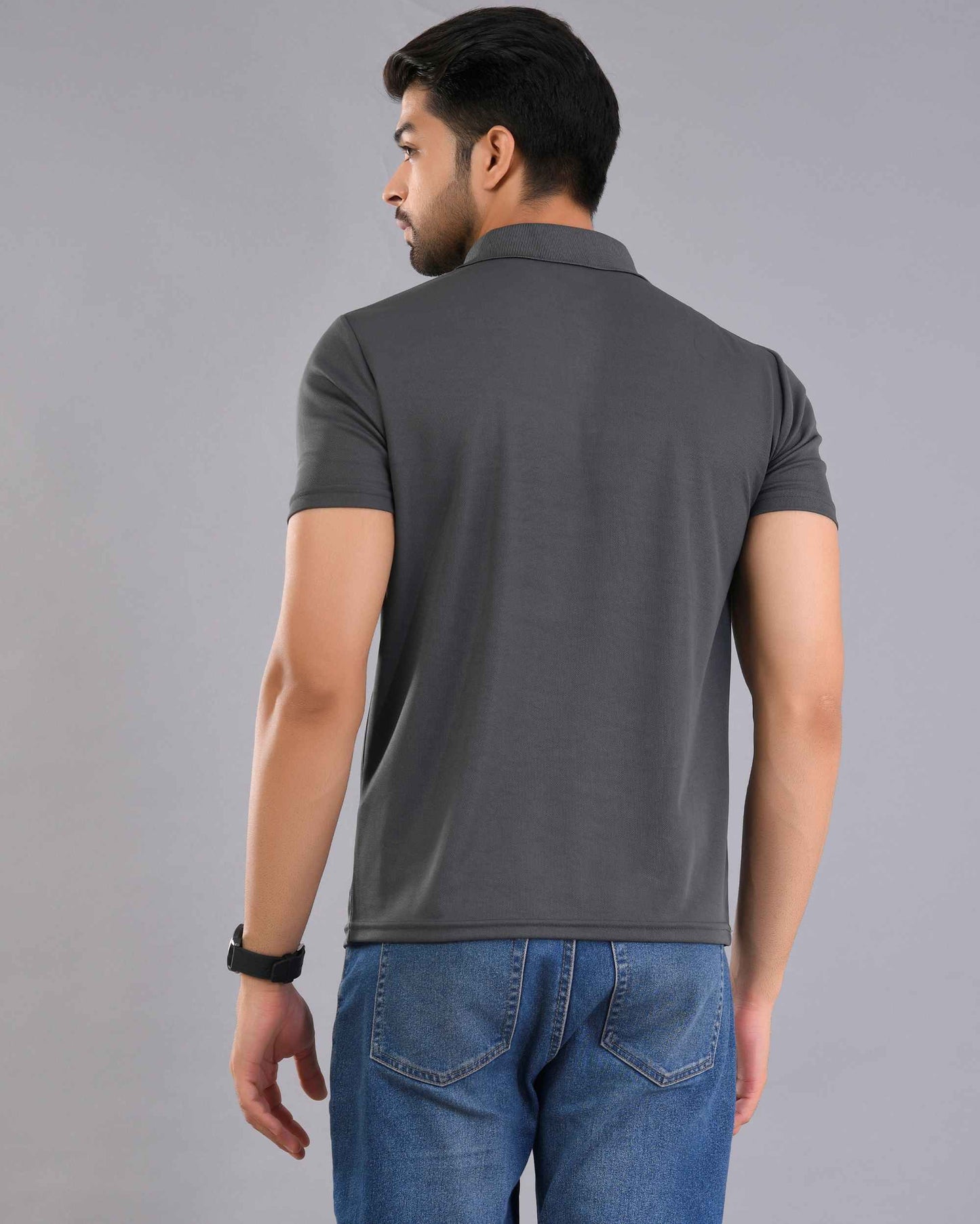 Dry Fit Dark Grey Polo T-Shirt