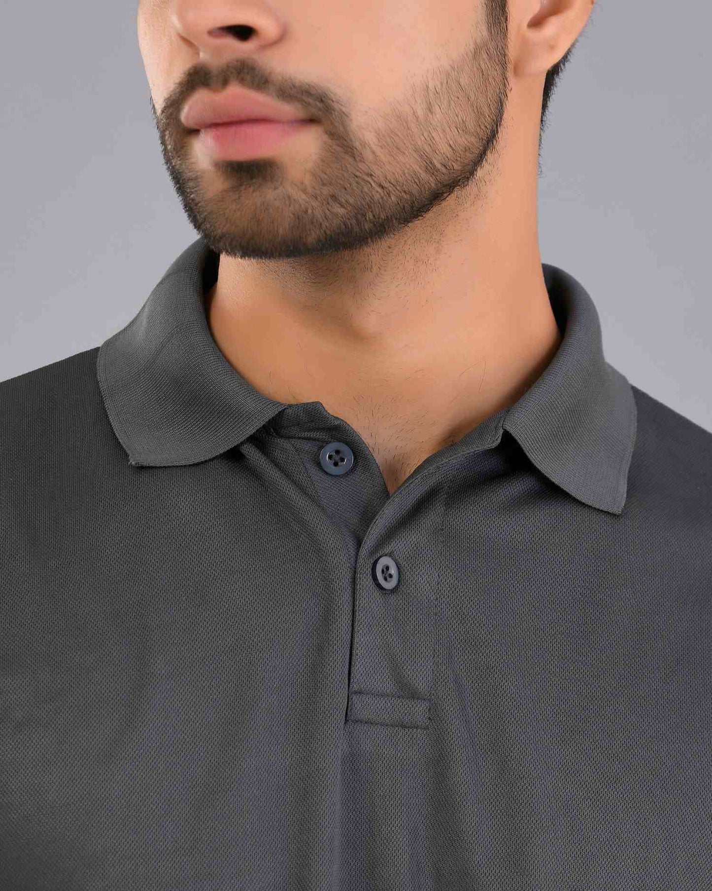 Dry Fit Dark Grey Polo T-Shirt