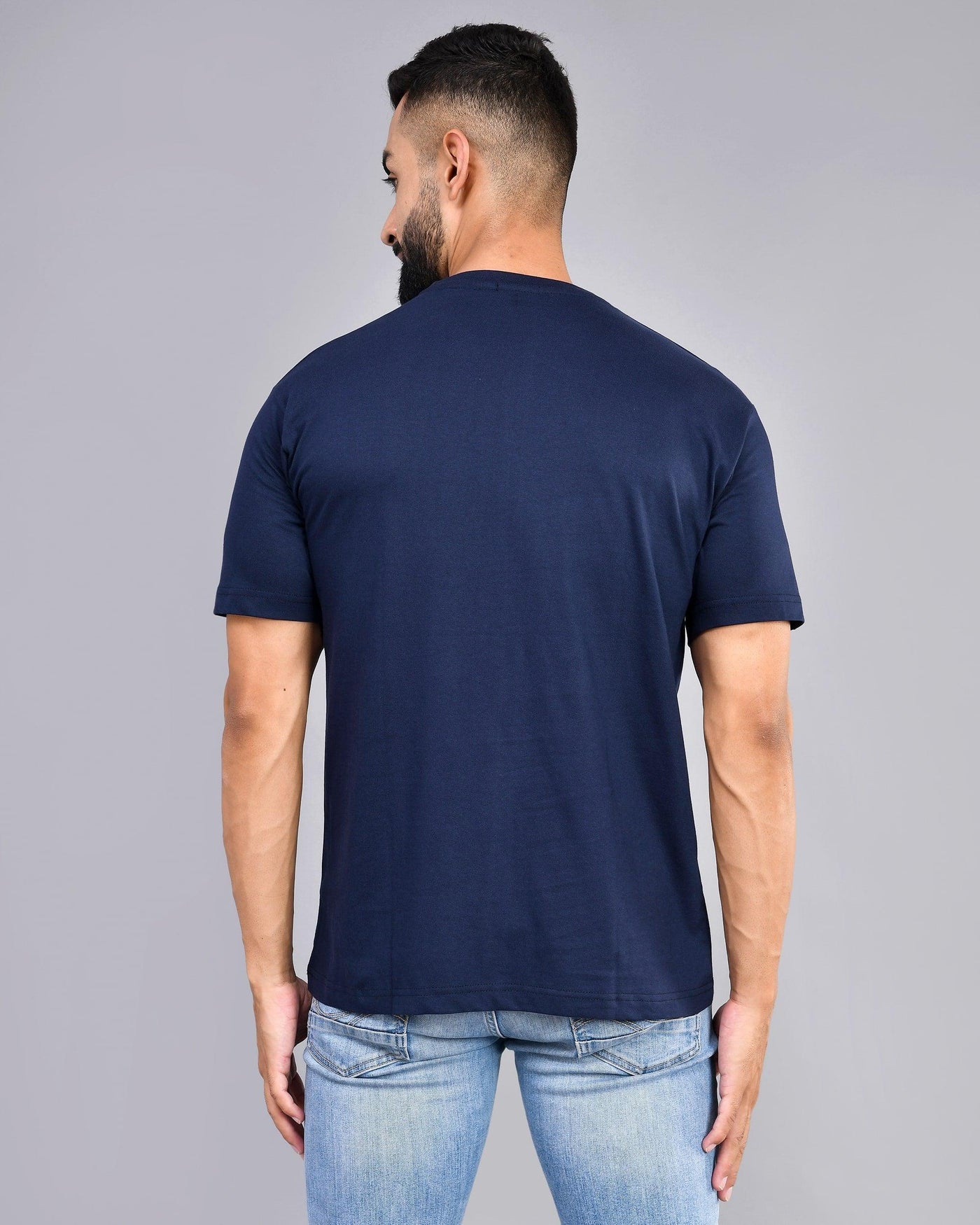 blue printed t shirt