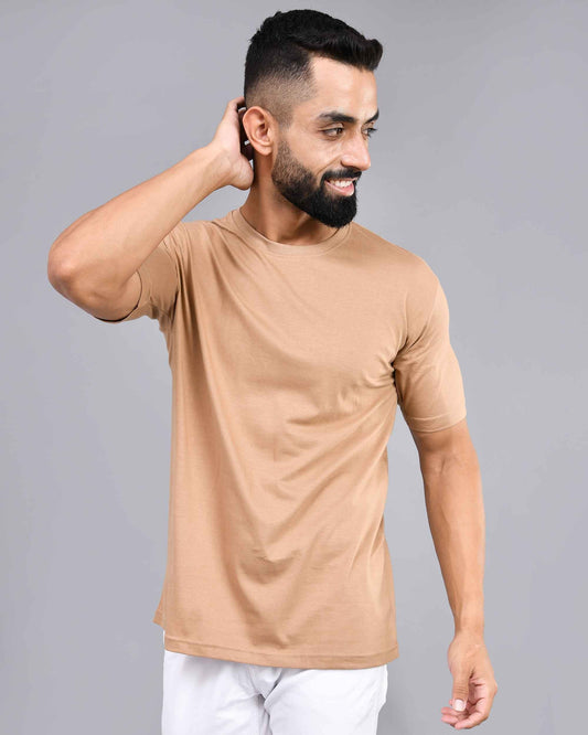 Beige Regular Size T-shirt - Wevaste