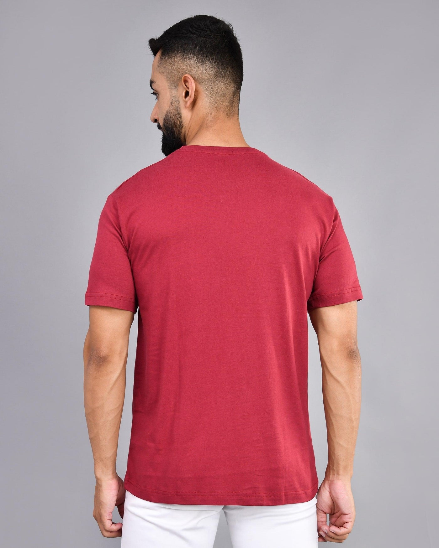 Maroon Printed Regular Size T-shirt