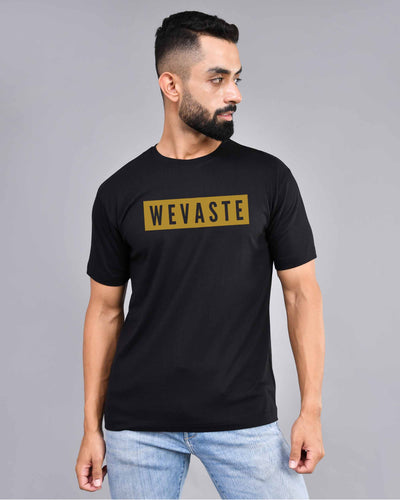 Men's Black Wevaste Print T-Shirt