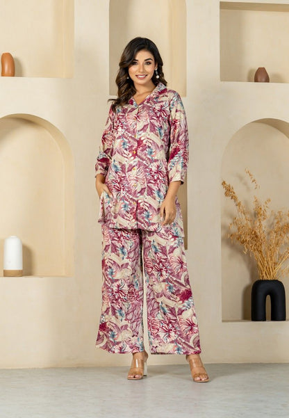 Floral Breeze Ensemble Rayon Co-Ord Set