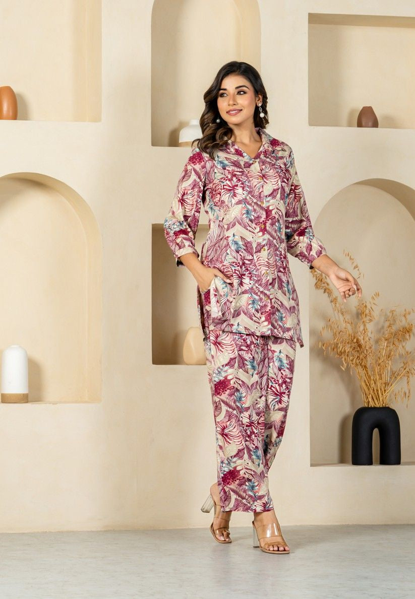 Floral Breeze Ensemble Rayon Co-Ord Set