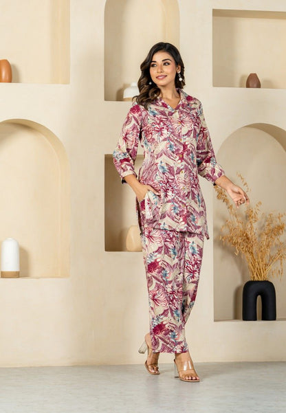 Floral Breeze Ensemble Rayon Co-Ord Set