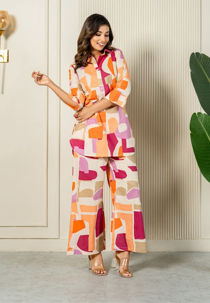 Sunset Geometry Luxe Loungewear Set