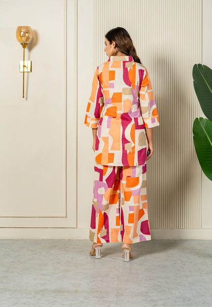 Sunset Geometry Luxe Loungewear Set