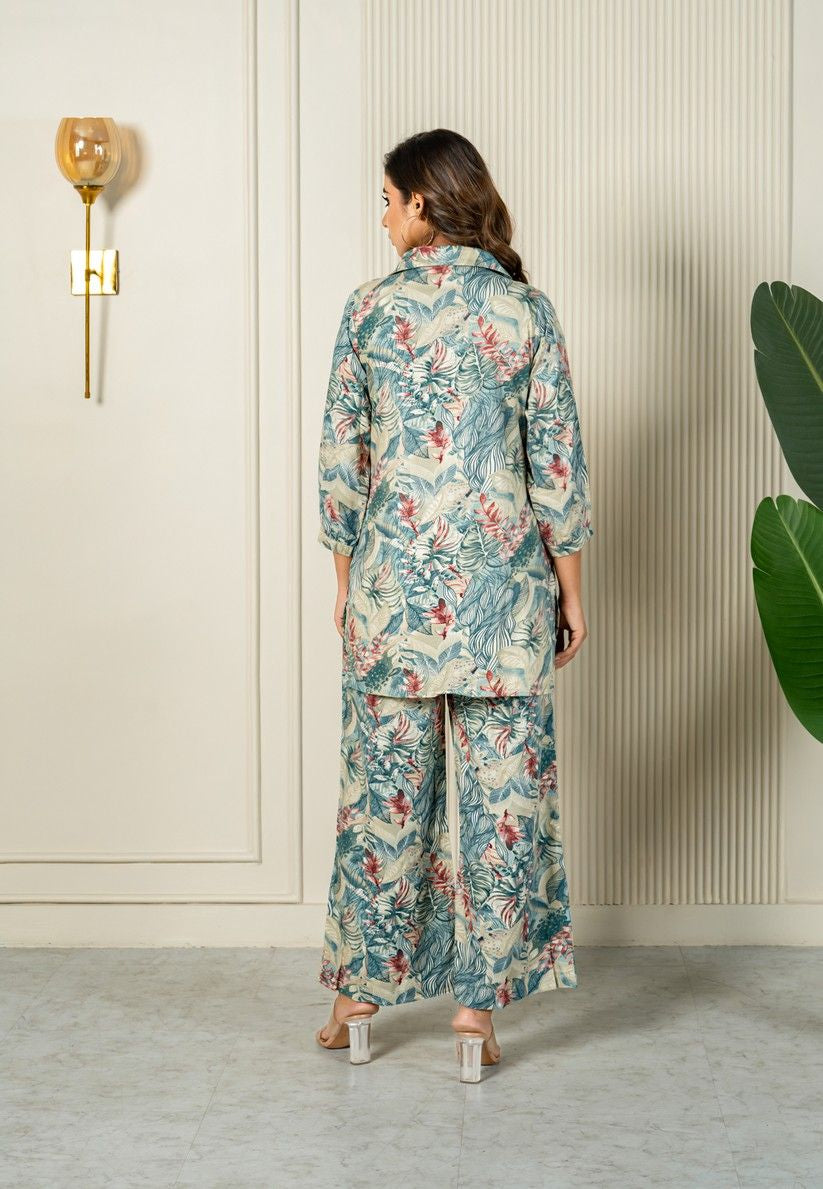 Tropical Serenity Cotton Loungewear Co-ord Set