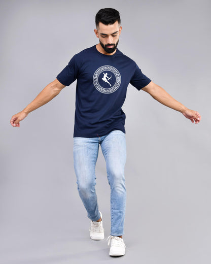 blue printed t shirt