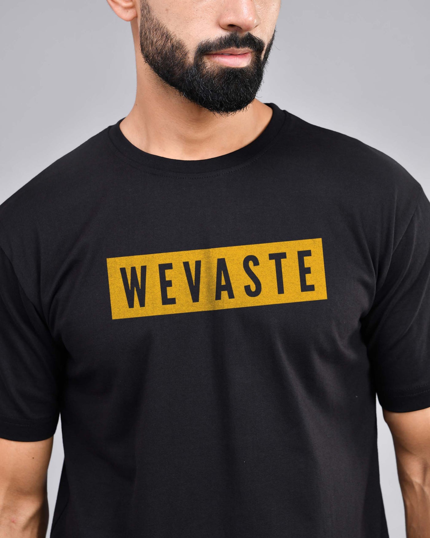Men's Black Wevaste Print T-Shirt